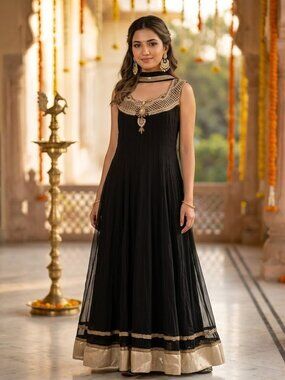 Black and Gold Indian 3 Piece Outfit